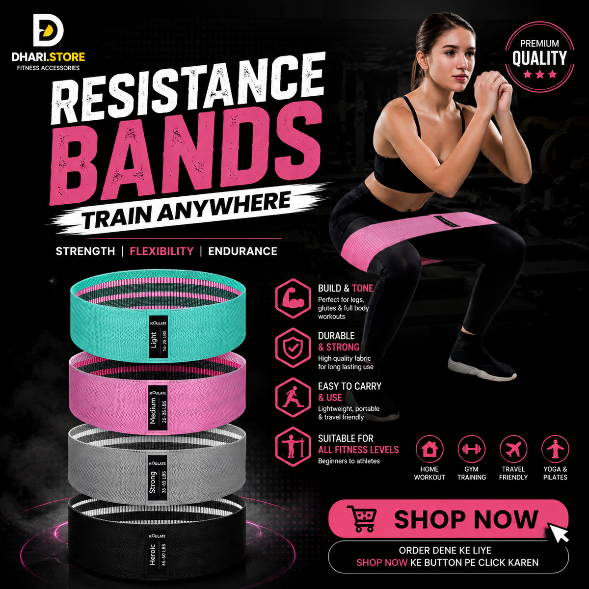 Premium Resistance Bands Set ā Strength & Full Body Workout šŖš„
