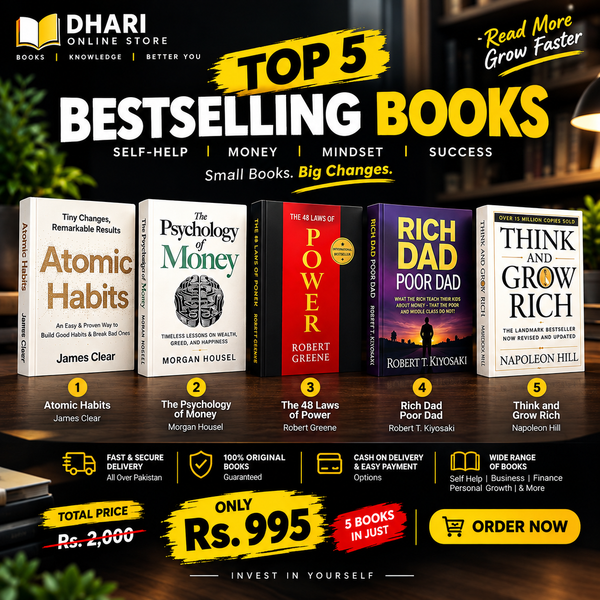 Top 5 Bestselling Books Combo Pack (Atomic Habits, Psychology of Money, 48 Laws of Power, Rich Dad Poor Dad, Think and Grow Rich) – Special Offer