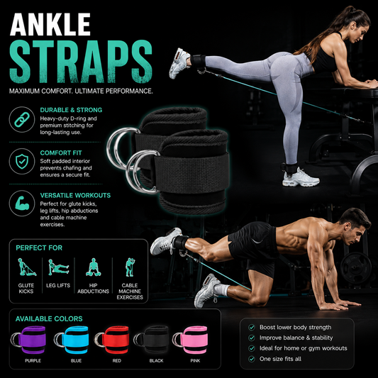 Premium Ankle Straps for Cable Workouts – Glute & Leg Training 💪🔥