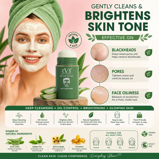 🔥 Aloe Vera Green Tea Cleansing Mask Stick | Deep Cleansing Face Mask | Blackhead Remover | Oil Control | Pore Minimizer | Brightening Skin Care