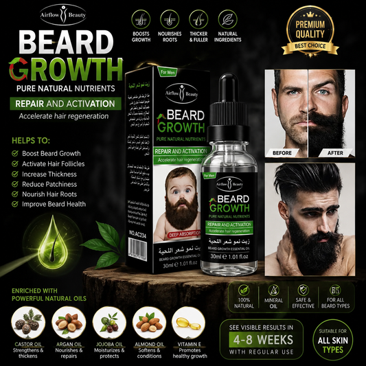 🌿 Bundle of 2 Beard Growth Oil for Men | Natural Beard Oil | Fast Beard Growth | Soft & Thick Beard | Hair & Beard Care