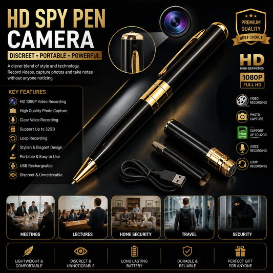 🔥 Spy Camera Pen | Full HD 1080P Hidden Camera Pen | Mini DVR Video Recorder | Motion Detection | Portable Security Pen